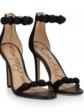 Sam Edelman Black Addison Heels Ankle Strap Stiletto